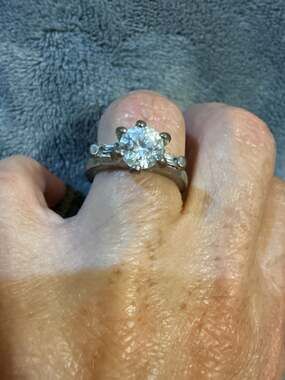 Seta Vintage Sterling Silver Cubic Zirconia Baguette Engagement Ring